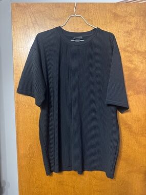 H&M Black Ribbed Short-Sleeve Tee